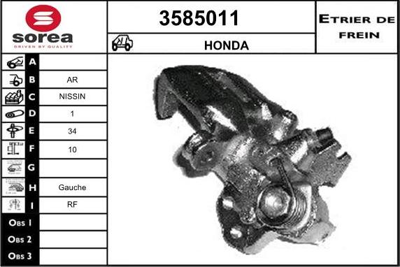 Sera 3585011 - Étrier de frein cwaw.fr