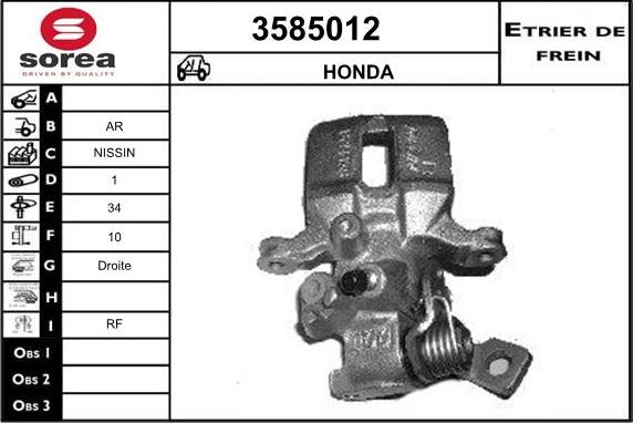 Sera 3585012 - Étrier de frein cwaw.fr