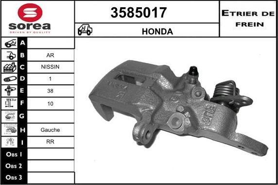 Sera 3585017 - Étrier de frein cwaw.fr