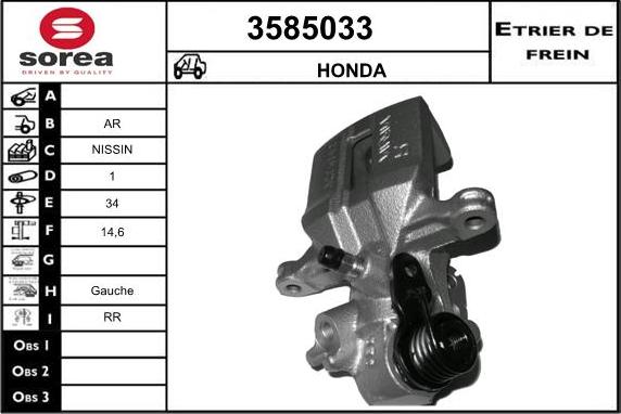 Sera 3585033 - Étrier de frein cwaw.fr