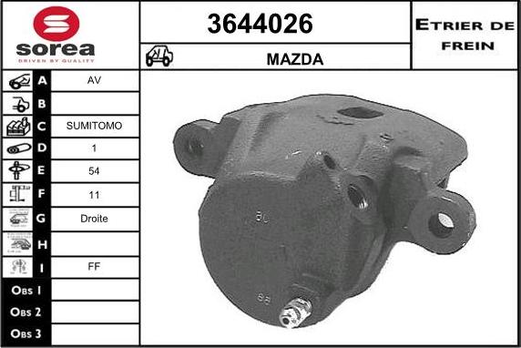 Sera 3644026 - Étrier de frein cwaw.fr