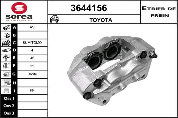 Sera 3644156 - Étrier de frein cwaw.fr