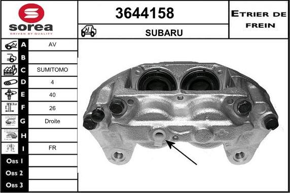 Sera 3644158 - Étrier de frein cwaw.fr