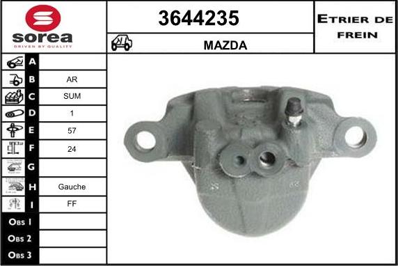 Sera 3644235 - Étrier de frein cwaw.fr