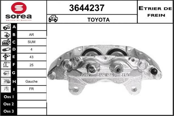 Sera 3644237 - Étrier de frein cwaw.fr