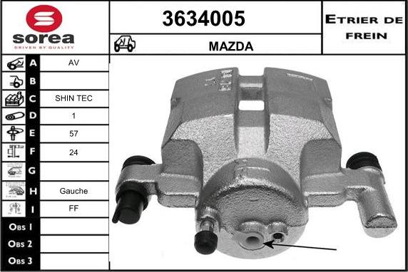 Sera 3634005 - Étrier de frein cwaw.fr