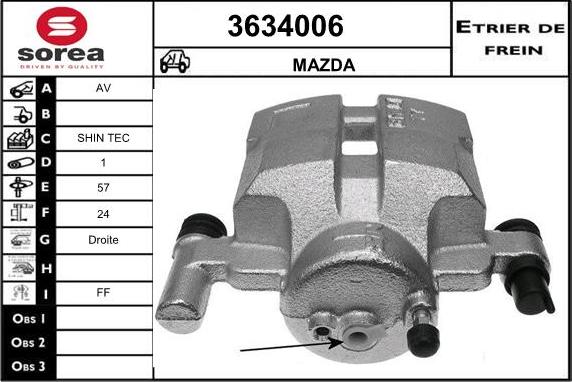 Sera 3634006 - Étrier de frein cwaw.fr