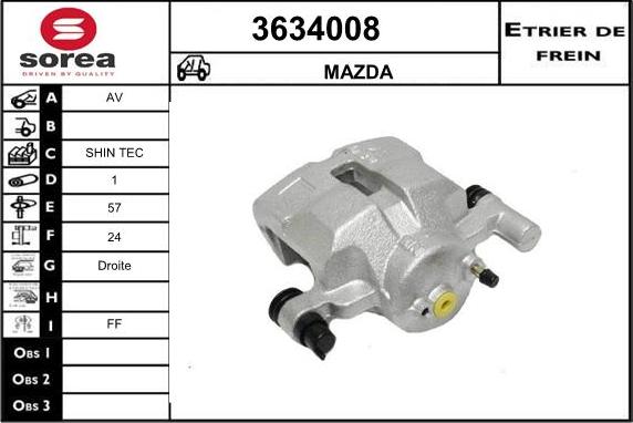 Sera 3634008 - Étrier de frein cwaw.fr