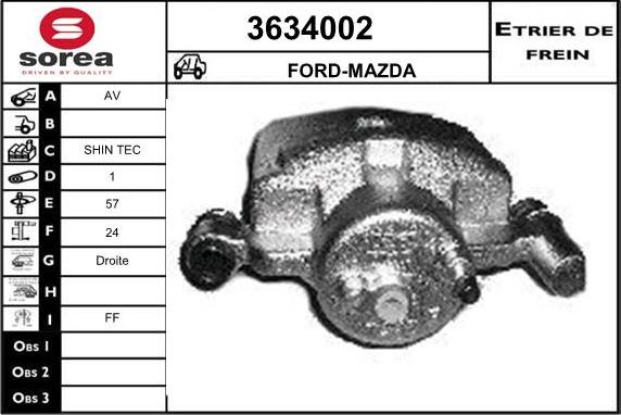 Sera 3634002 - Étrier de frein cwaw.fr