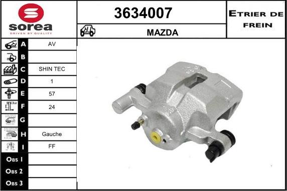 Sera 3634007 - Étrier de frein cwaw.fr