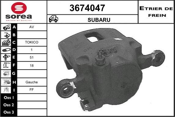 Sera 3674047 - Étrier de frein cwaw.fr