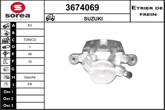 Sera 3674069 - Étrier de frein cwaw.fr