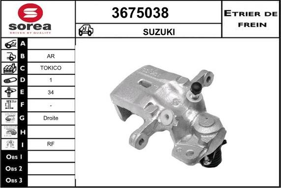 Sera 3675038 - Étrier de frein cwaw.fr