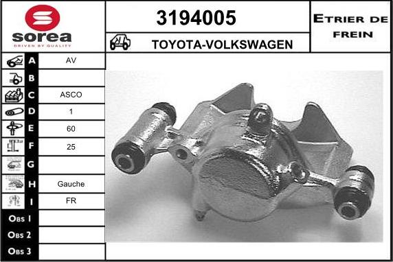 Sera 3194005 - Étrier de frein cwaw.fr