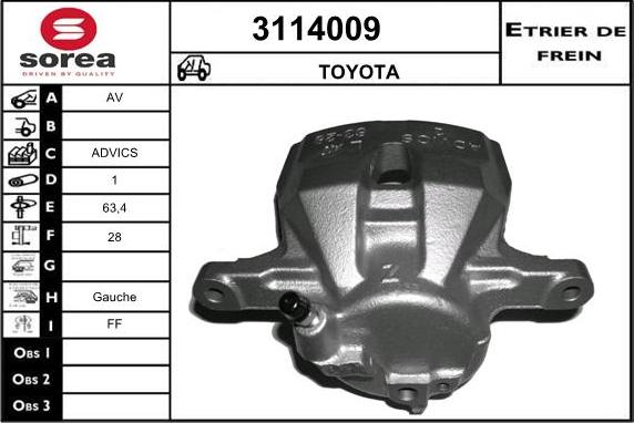 Sera 3114009 - Étrier de frein cwaw.fr