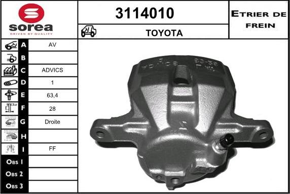 Sera 3114010 - Étrier de frein cwaw.fr