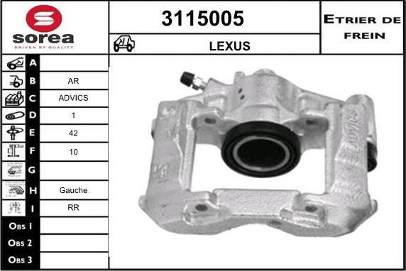 Sera 3115005 - Étrier de frein cwaw.fr