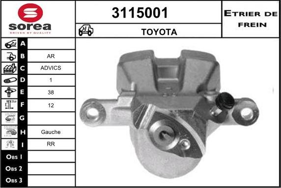 Sera 3115001 - Étrier de frein cwaw.fr