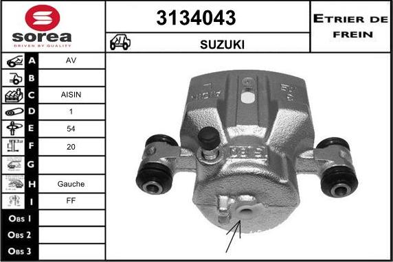 Sera 3134043 - Étrier de frein cwaw.fr