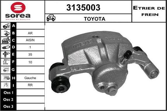 Sera 3135003 - Étrier de frein cwaw.fr