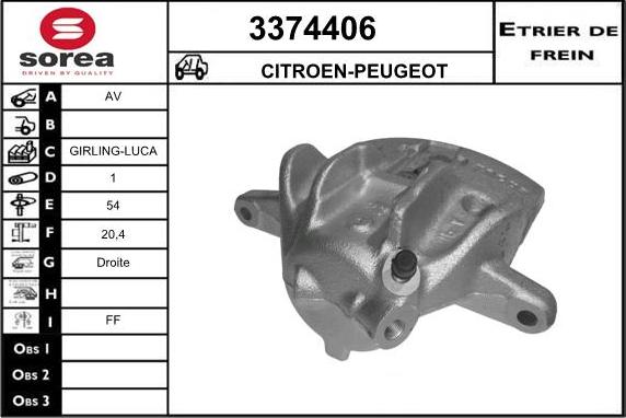 Sera 3374406 - Étrier de frein cwaw.fr