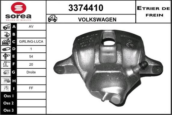 Sera 3374410 - Étrier de frein cwaw.fr