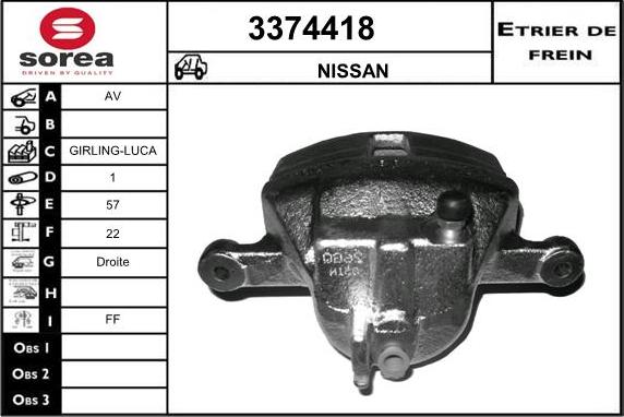 Sera 3374418 - Étrier de frein cwaw.fr