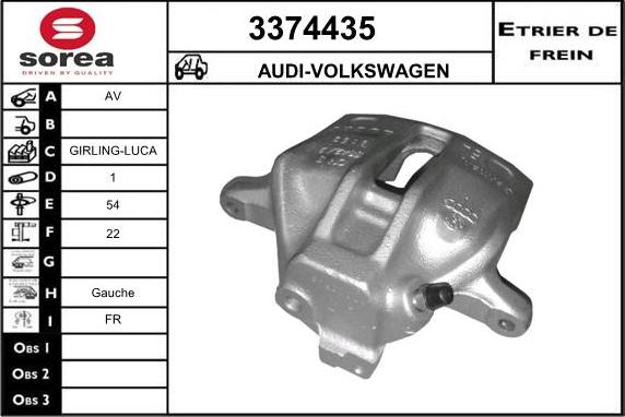 Sera 3374435 - Étrier de frein cwaw.fr