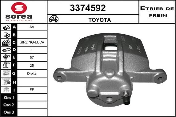 Sera 3374592 - Étrier de frein cwaw.fr