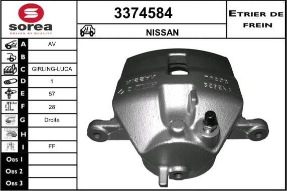 Sera 3374584 - Étrier de frein cwaw.fr