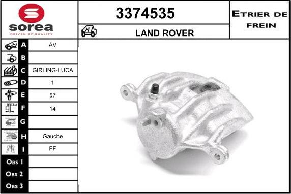 Sera 3374535 - Étrier de frein cwaw.fr