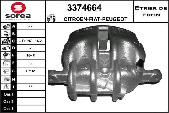 Sera 3374664 - Étrier de frein cwaw.fr