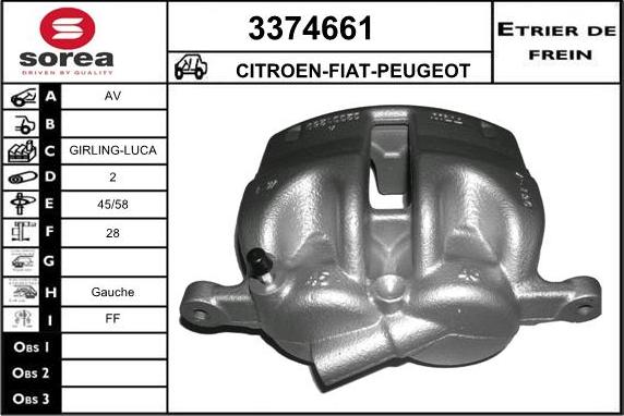 Sera 3374661 - Étrier de frein cwaw.fr