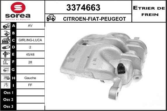 Sera 3374663 - Étrier de frein cwaw.fr