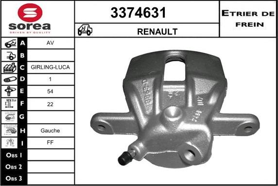 Sera 3374631 - Étrier de frein cwaw.fr