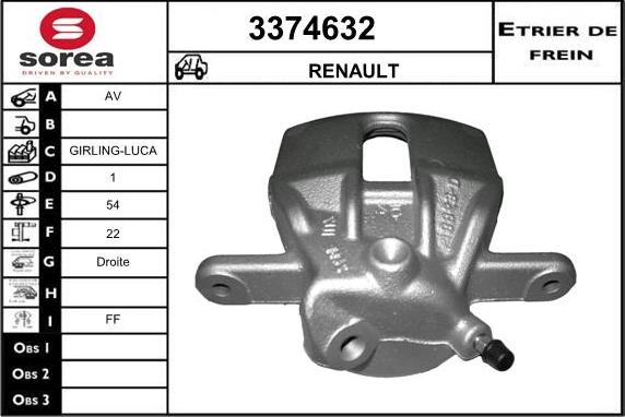 Sera 3374632 - Étrier de frein cwaw.fr