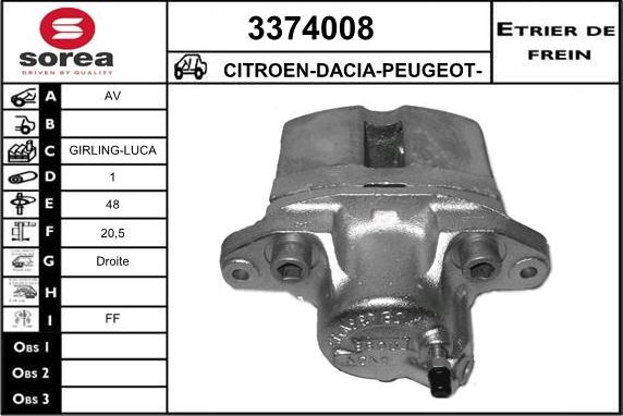 Sera 3374008 - Étrier de frein cwaw.fr