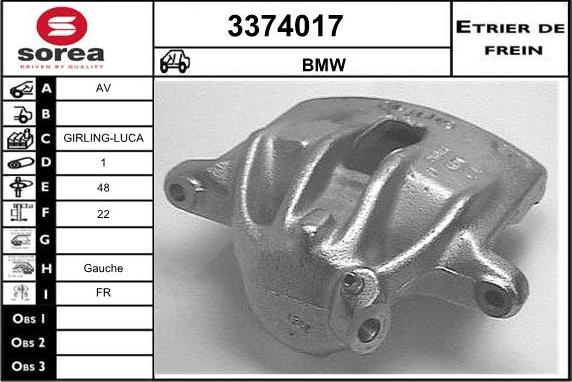 Sera 3374017 - Étrier de frein cwaw.fr