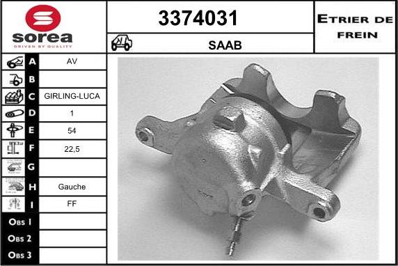 Sera 3374031 - Étrier de frein cwaw.fr