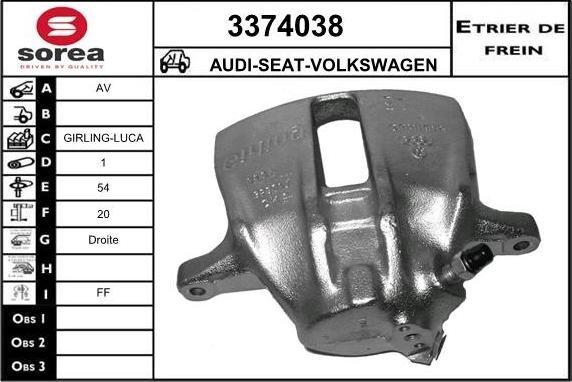 Sera 3374038 - Étrier de frein cwaw.fr