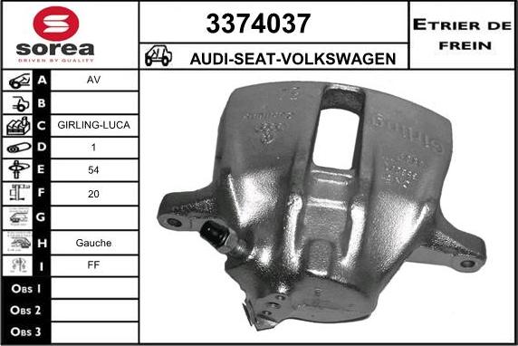 Sera 3374037 - Étrier de frein cwaw.fr