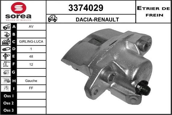 Sera 3374029 - Étrier de frein cwaw.fr