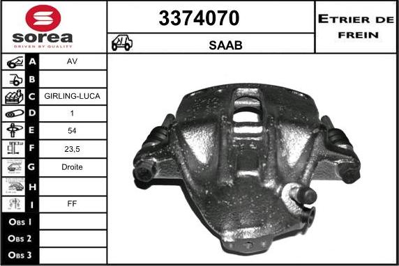 Sera 3374070 - Étrier de frein cwaw.fr