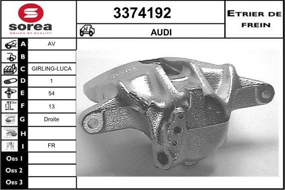 Sera 3374192 - Étrier de frein cwaw.fr