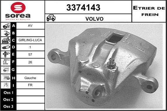 Sera 3374143 - Étrier de frein cwaw.fr