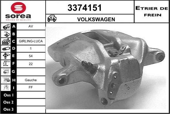 Sera 3374151 - Étrier de frein cwaw.fr