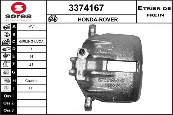 Sera 3374167 - Étrier de frein cwaw.fr