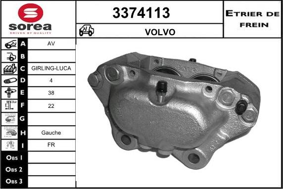 Sera 3374113 - Étrier de frein cwaw.fr