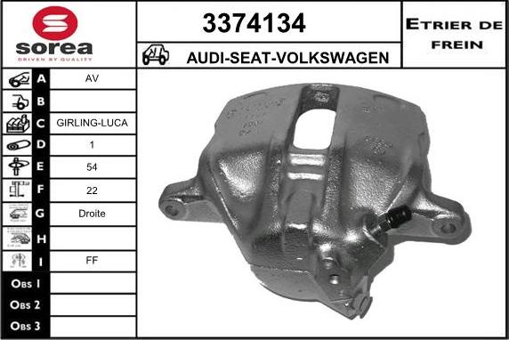 Sera 3374134 - Étrier de frein cwaw.fr