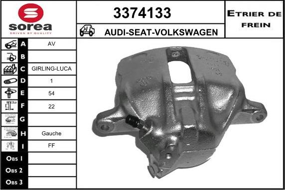 Sera 3374133 - Étrier de frein cwaw.fr